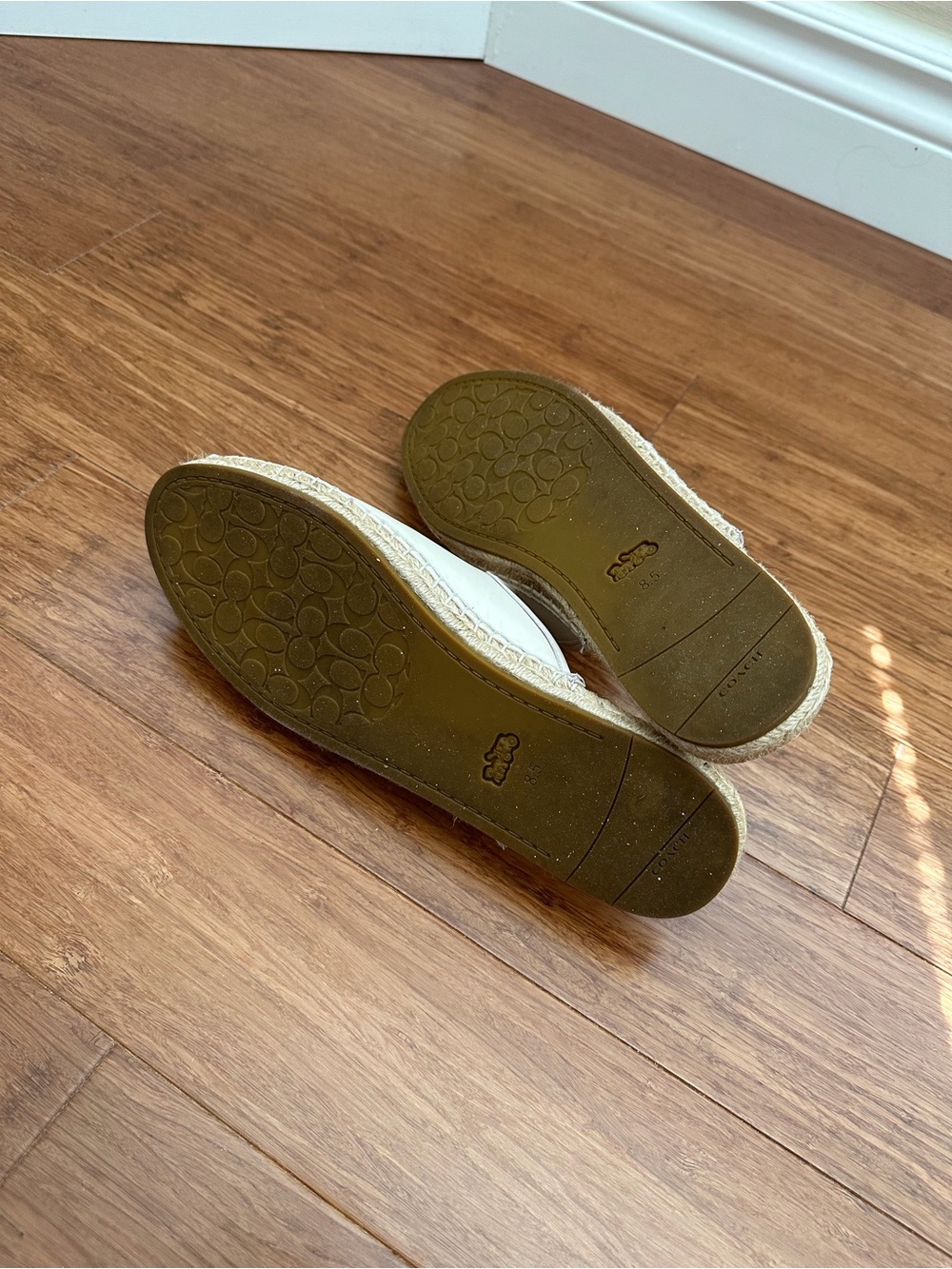 Coach White Leather Slip-On Espadrilles - Picture 5 of 5